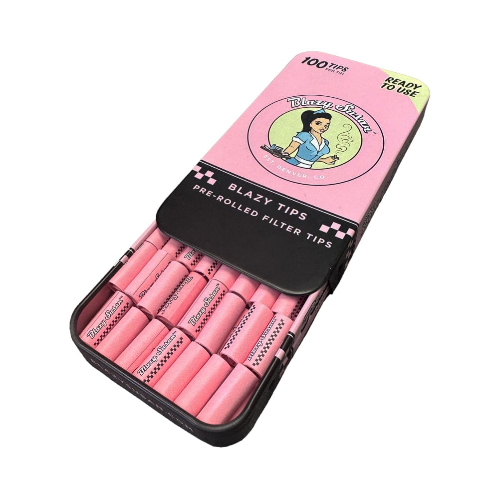 Blazy Susan Pre Rolled Filter Tips Tin - 100ct - Display Box
