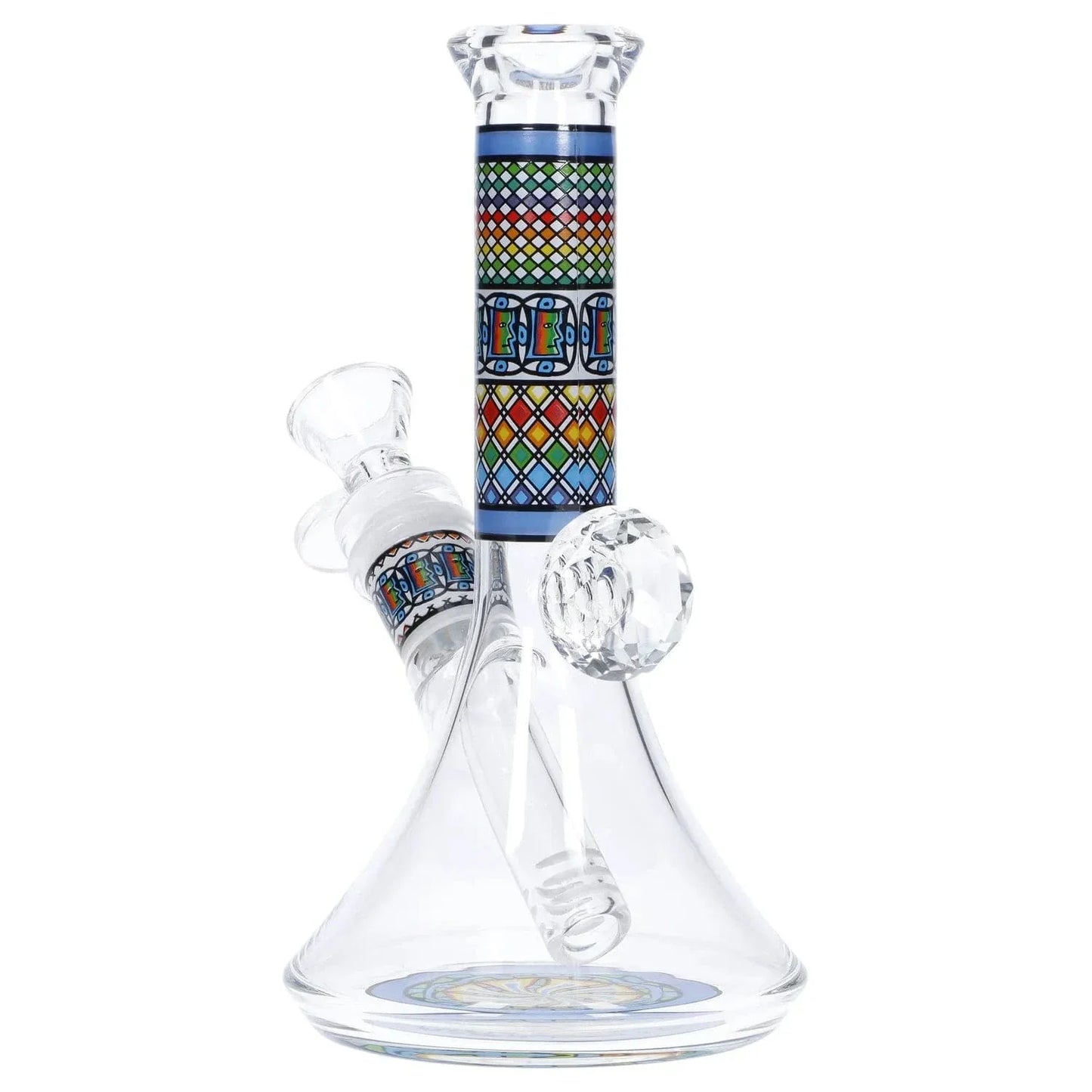 Diamond Beaker w/ Colourful Tube - 7 in.