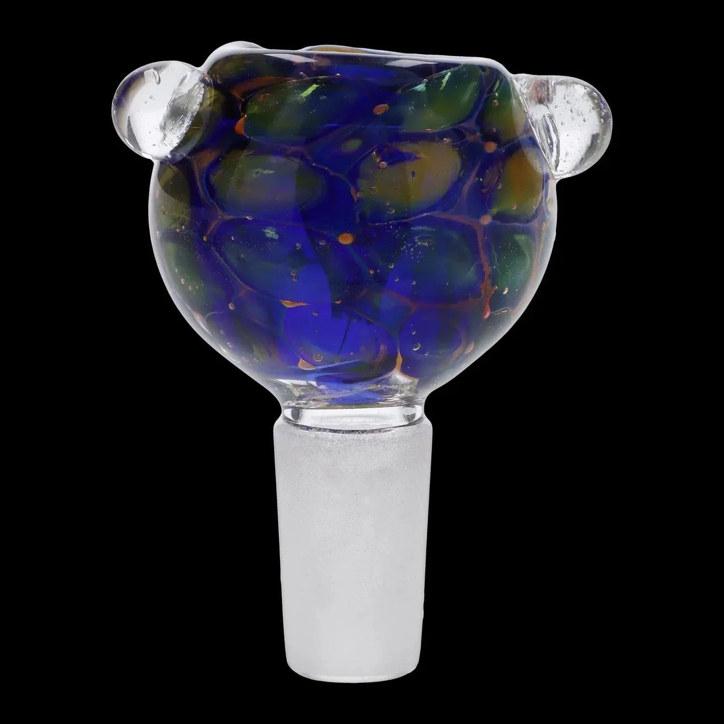 Gold Fume Blue Green Bubble Trap Bowl - 14mm