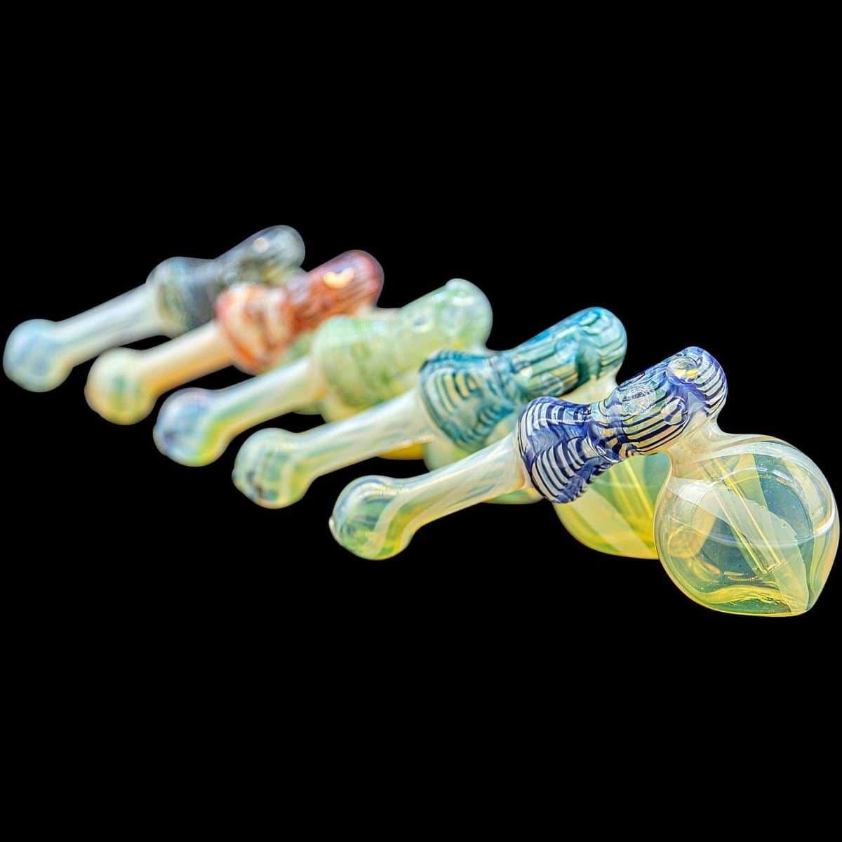 "Raked Hammer" Fumed Hammer Bubbler Pipe (Various Colors)