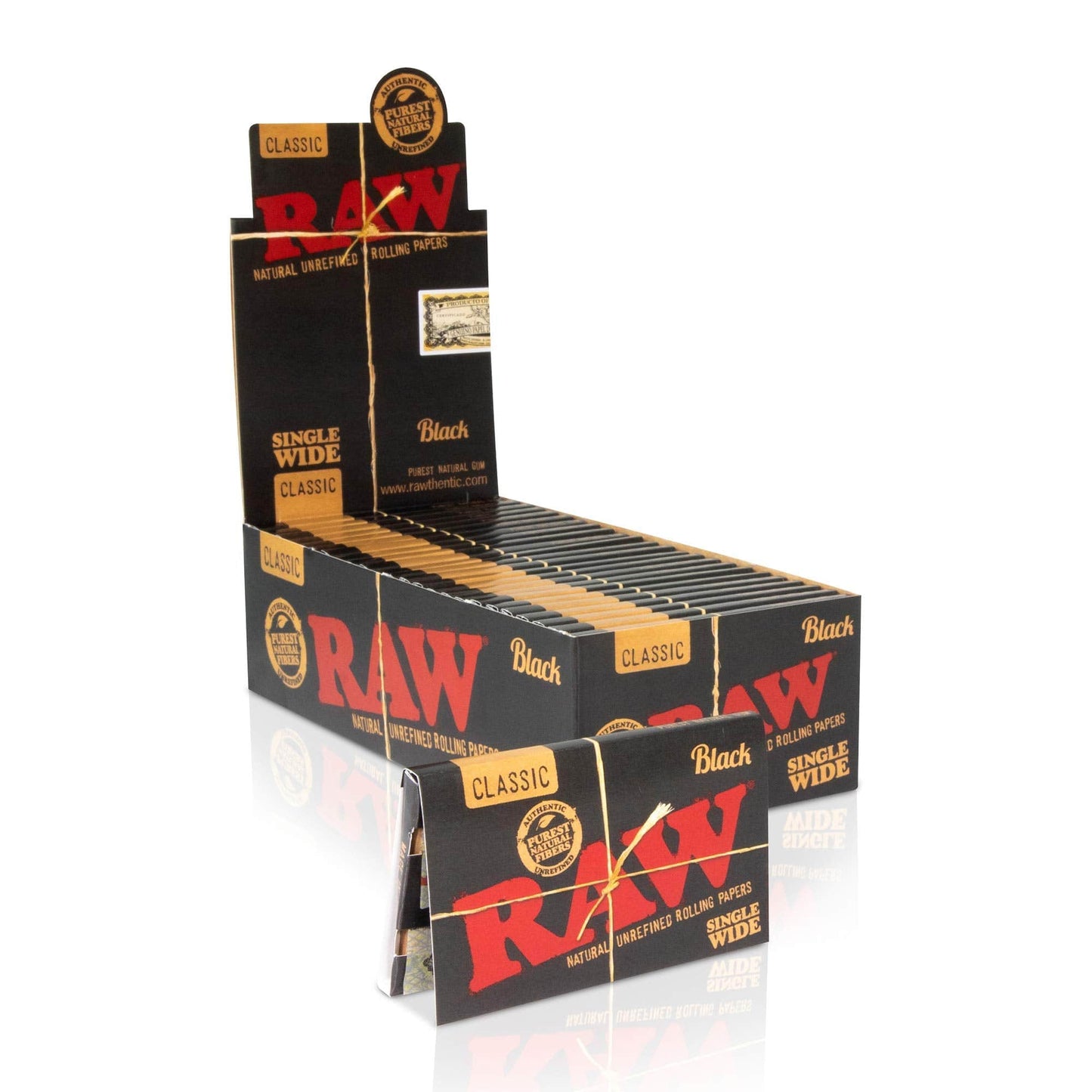 RAW Black Single Wide Rolling Papers