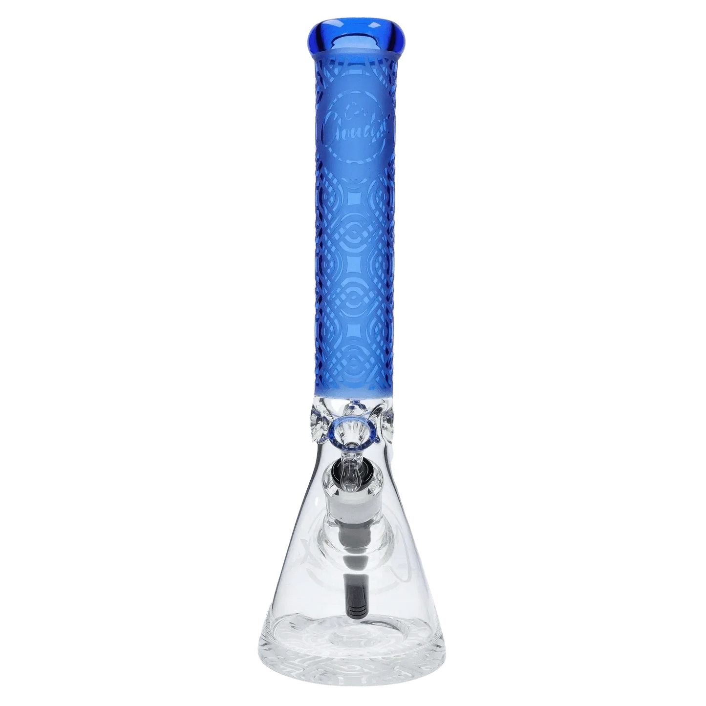 Patterned Printed w/ Coloured Tube Beaker - Milky Blue - 14 in.