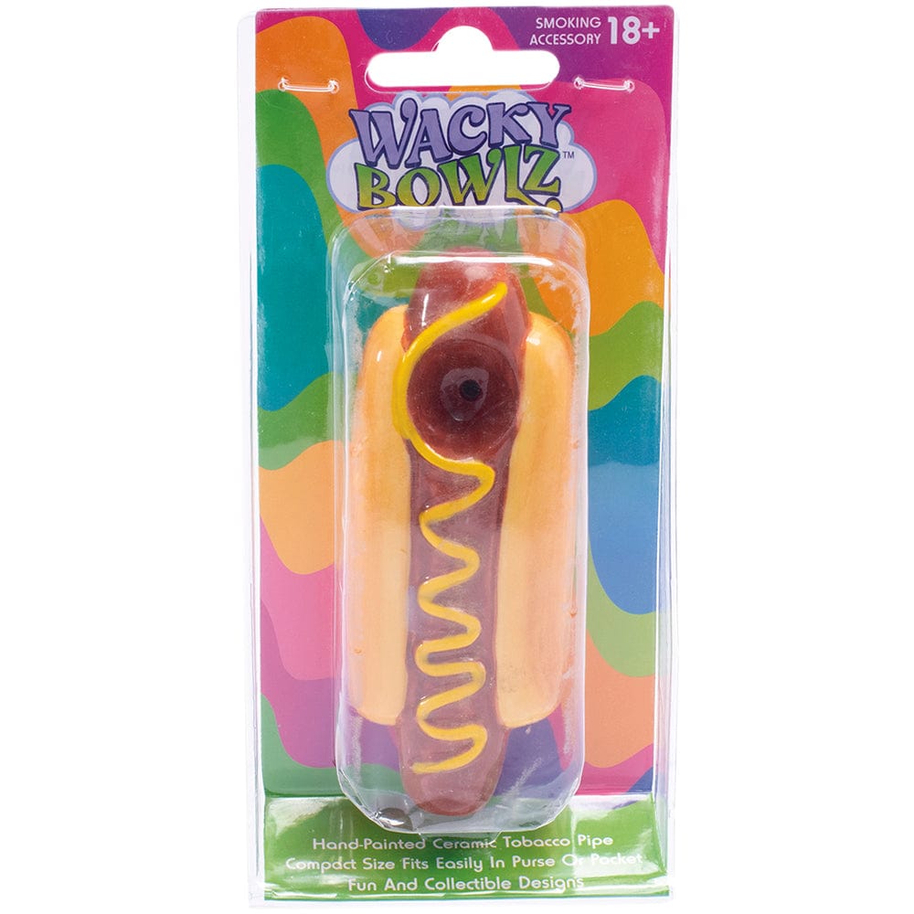 Wacky Bowlz Hot Dog Ceramic Hand Pipe