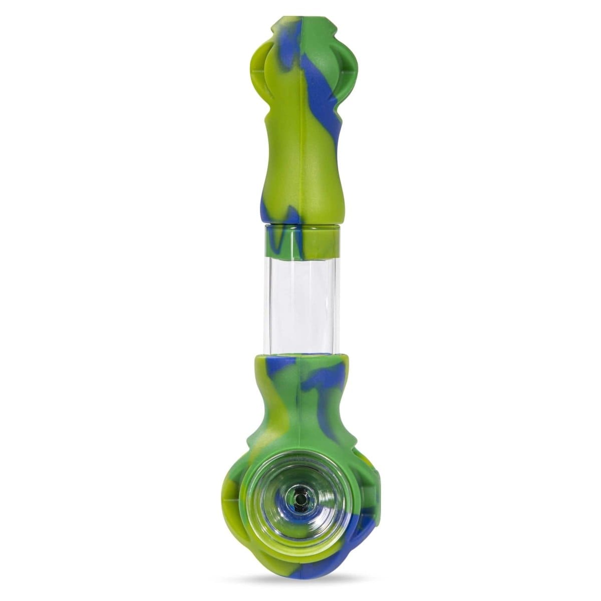 Hybrid Silicone and Glass Spoon with Translucent Chamber