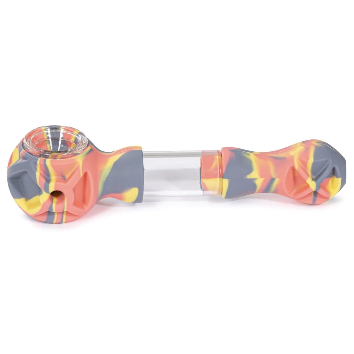 Hybrid Silicone and Glass Spoon with Translucent Chamber