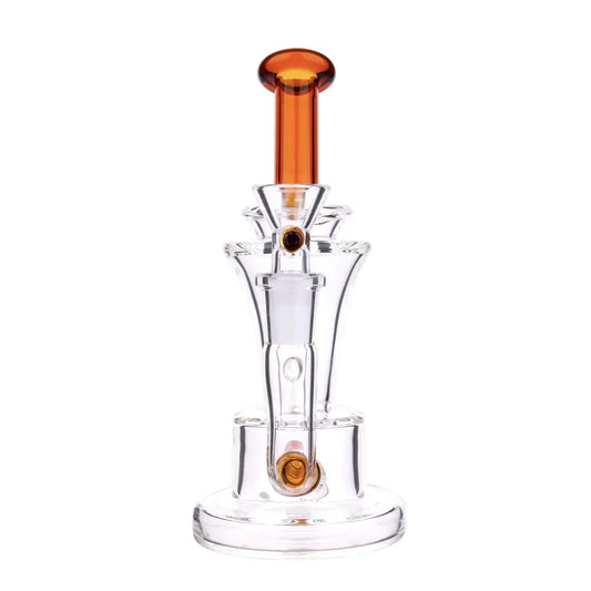 DHC Bent Neck with Colored Inline Perc Bong - 6.7 in.