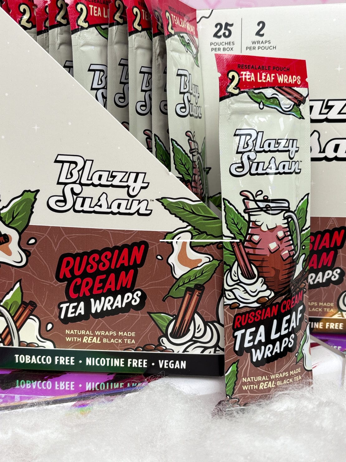 Blazy Susan Russian Cream Tea Leaf Wraps - Display Box