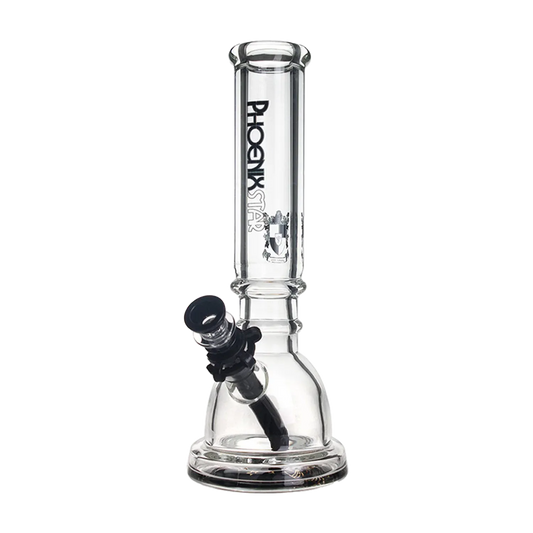 Green Flower Phoenix Star 7Mm Glass 12 Inches Beaker Bong With Wide Base
