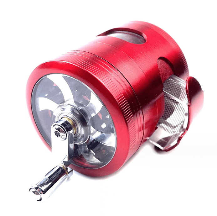 3.5" 4 Piece Hand Crank Grinder with Chamber Window