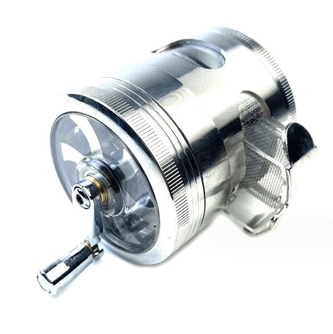 3.5" 4 Piece Hand Crank Grinder with Chamber Window