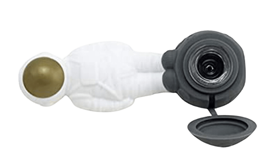 Silicone 2 in 1 Astronaut Hand Pipe/Vapor Straw with Lid and Titanium Tip
