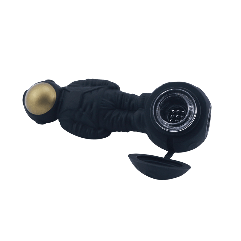 Silicone 2 in 1 Astronaut Hand Pipe/Vapor Straw with Lid and Titanium Tip