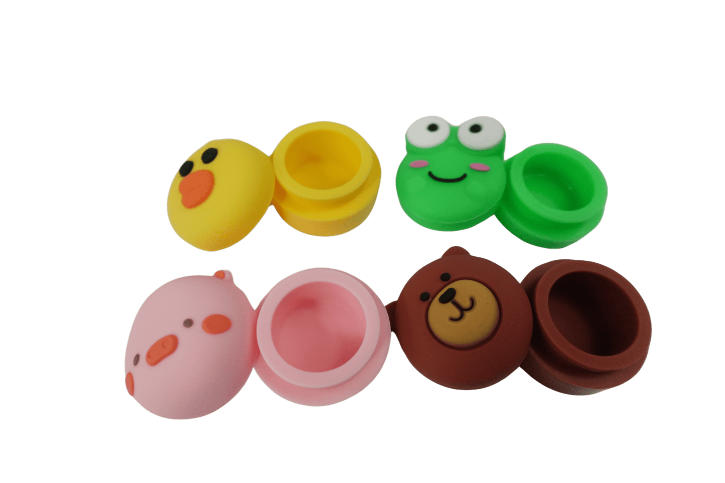 4 Piece Pack 4ml Assorted Cute Animal Silicone Wax Oil Concentrate Vaporizer Cream Container