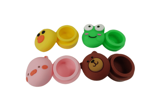 4 Piece Pack 4ml Assorted Cute Animal Silicone Wax Oil Concentrate Vaporizer Cream Container