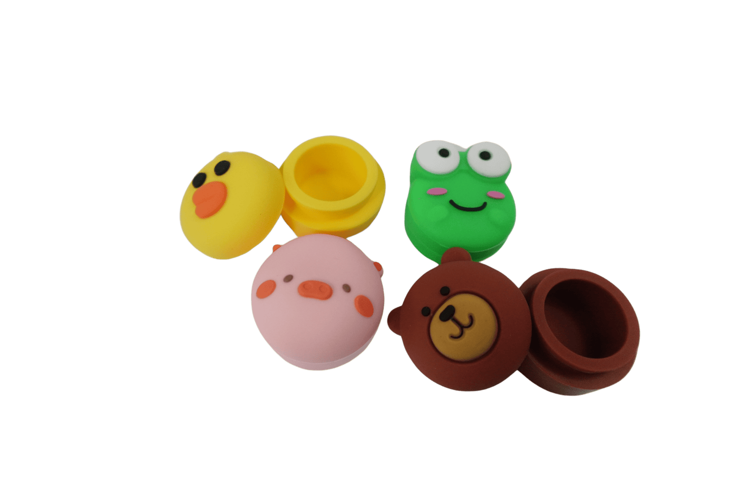 4 Piece Pack 4ml Assorted Cute Animal Silicone Wax Oil Concentrate Vaporizer Cream Container