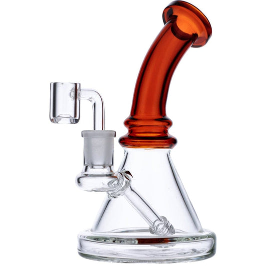 7" Mini Bent Neck Bong - Amber
