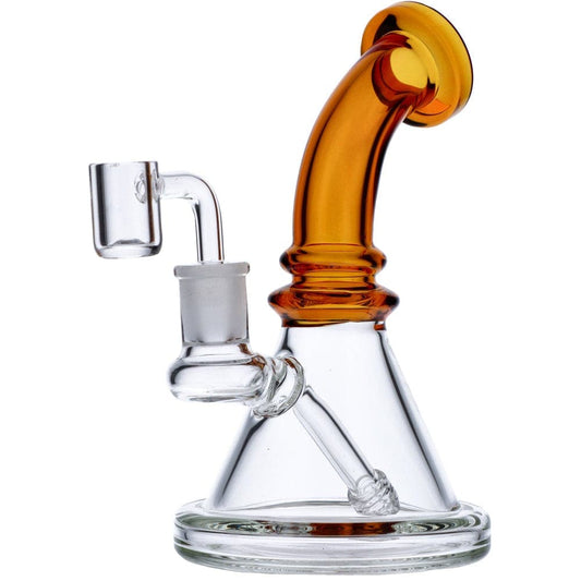 7" Mini Bent Neck Bong - Yellow