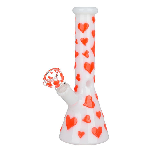 10" Valentines Day Heart Glow In The Dark Beaker Bong