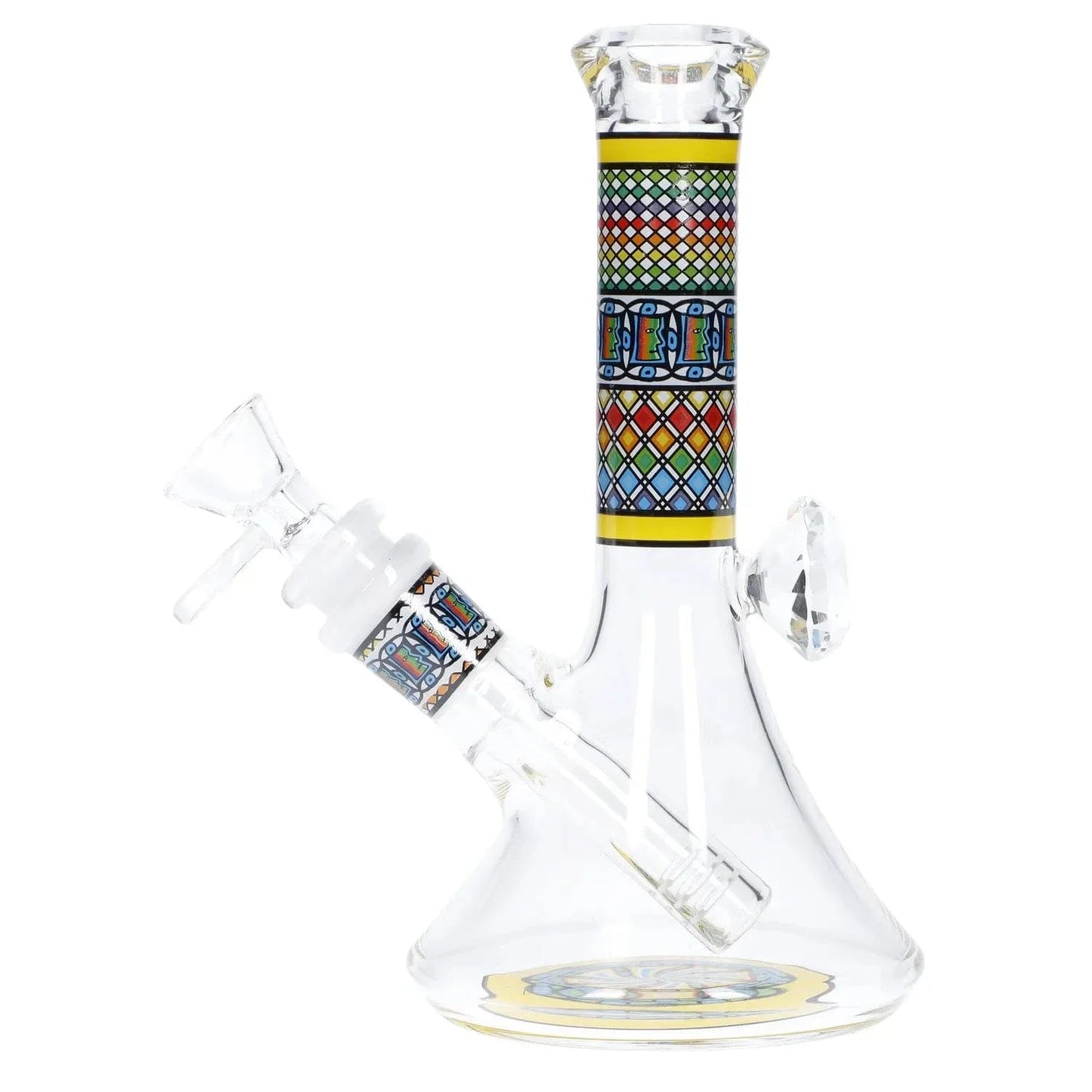 Diamond Beaker w/ Colourful Tube - 7 in.