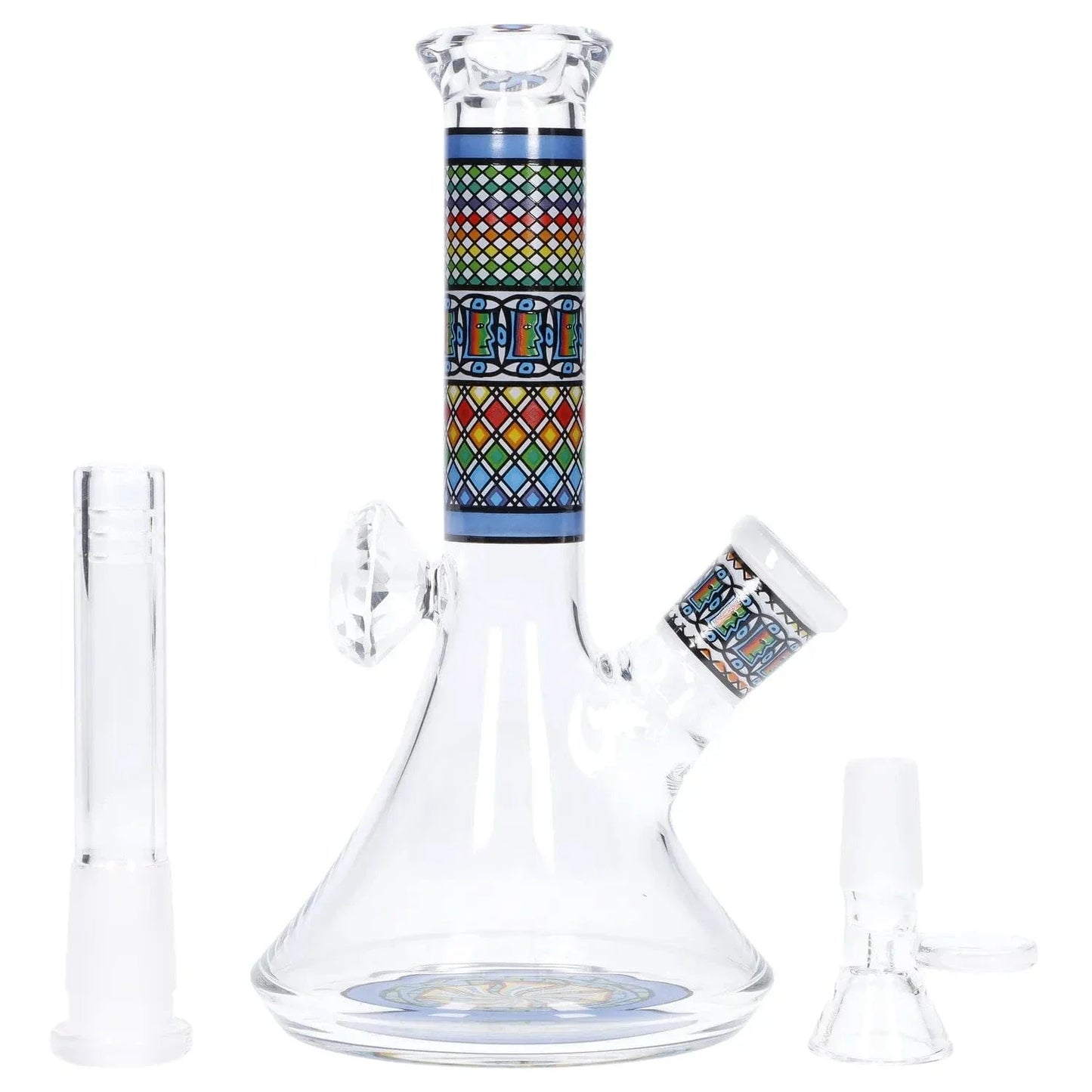 Diamond Beaker w/ Colourful Tube - 7 in.