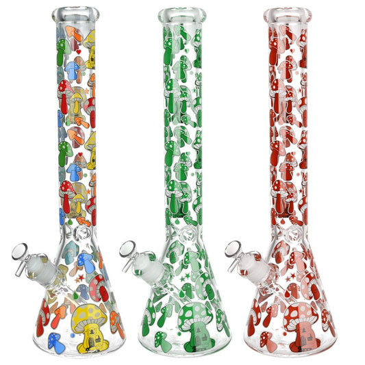 Glow Mushroom 18" Beaker Bong