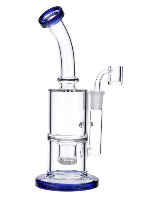 Blue Inset Honeycomb Perc Mini Rig