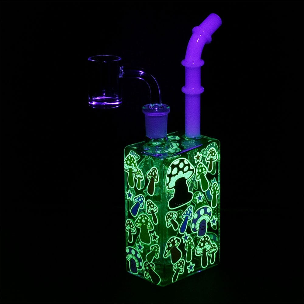 Glow Mushroom 7.5" Juice Box Dab Rig