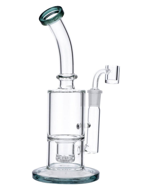 Teal Inset Honeycomb Perc Mini Rig