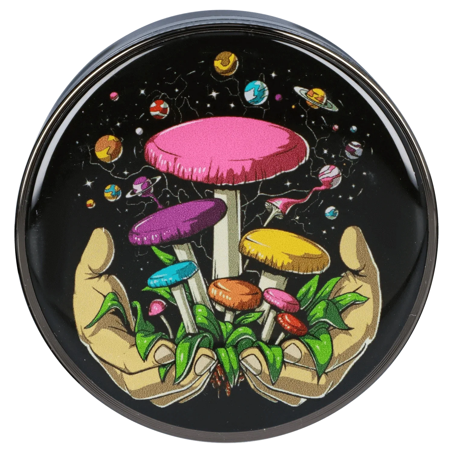 Space Hands Mushroom 63mm Chrome Grinder