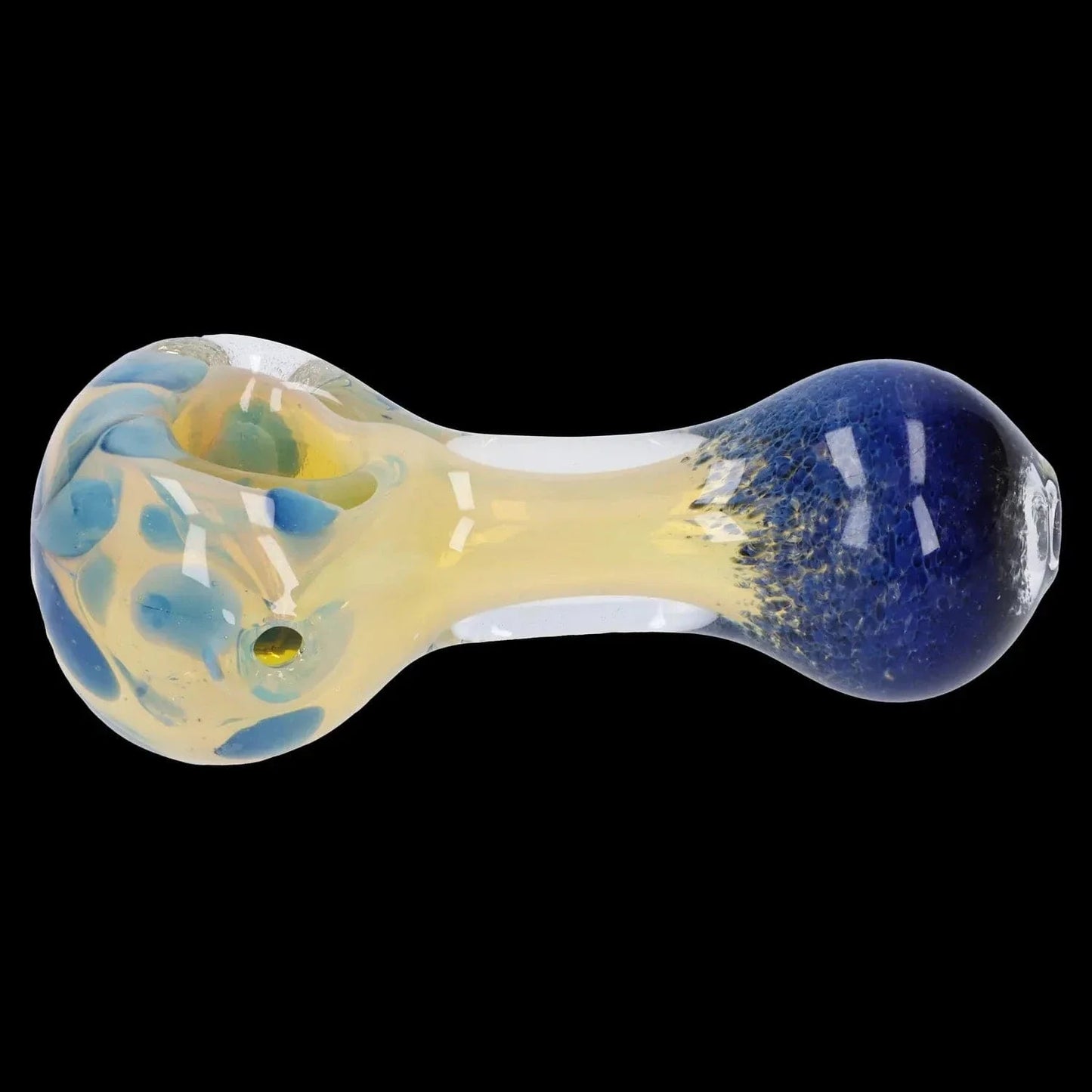 Gold and Frit Spoon Pipe - 4 in