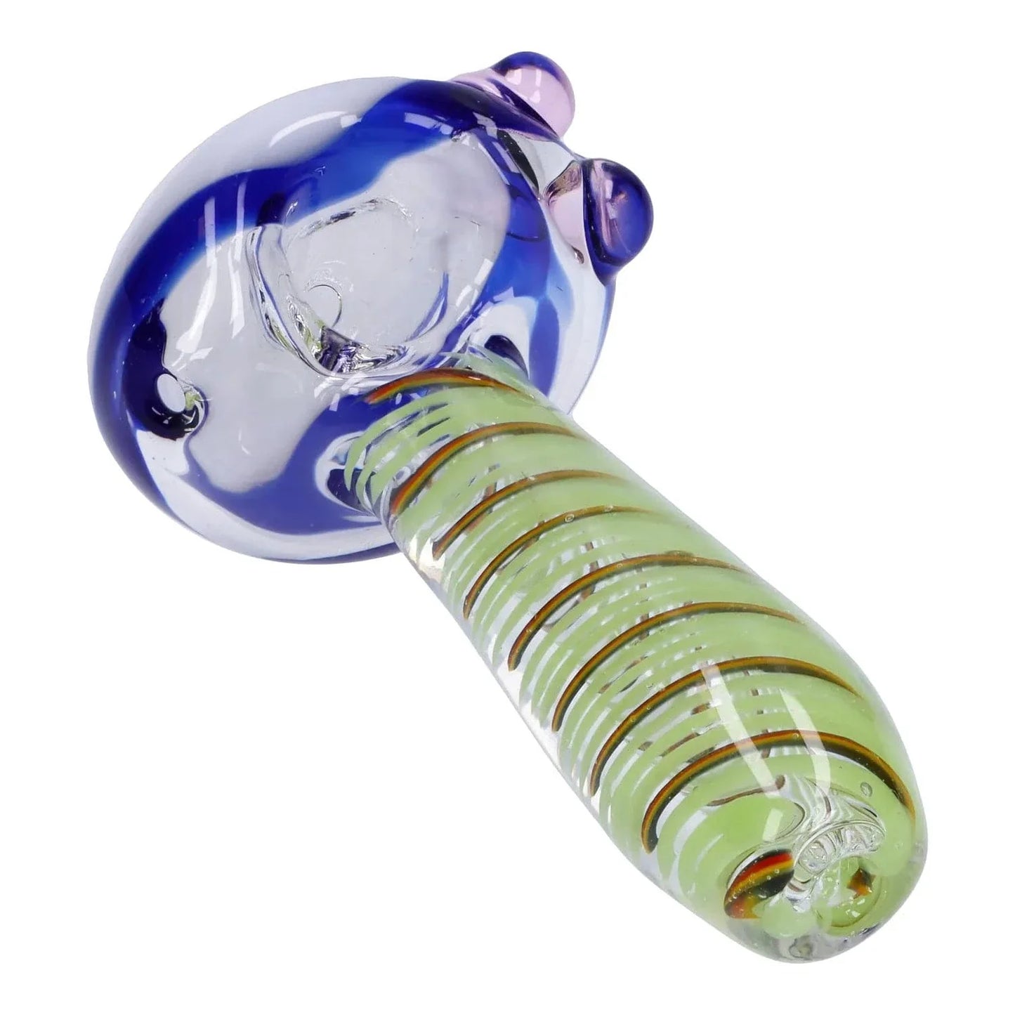 Swirling Double Blown Spoon Pipe - 4.5 in