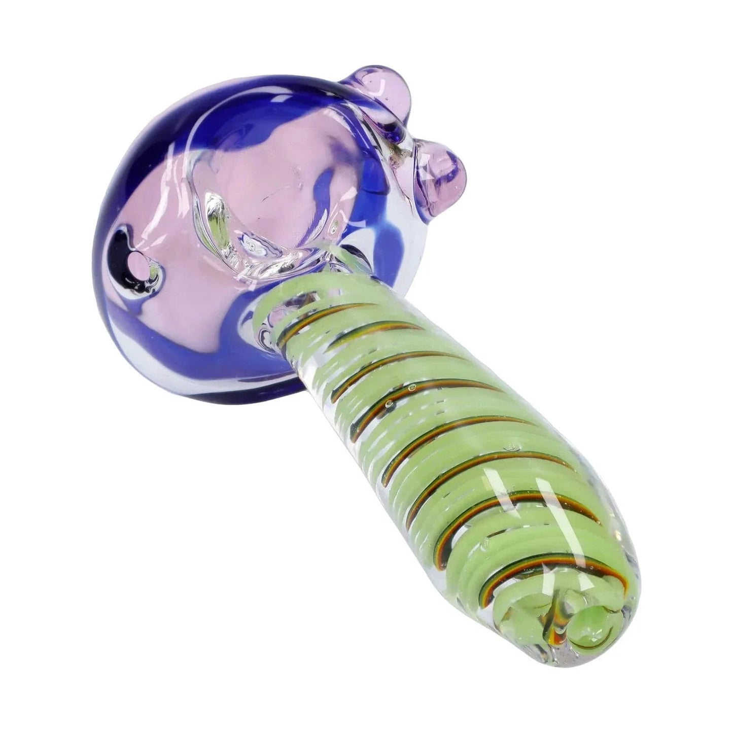 Swirling Double Blown Spoon Pipe - 4.5 in