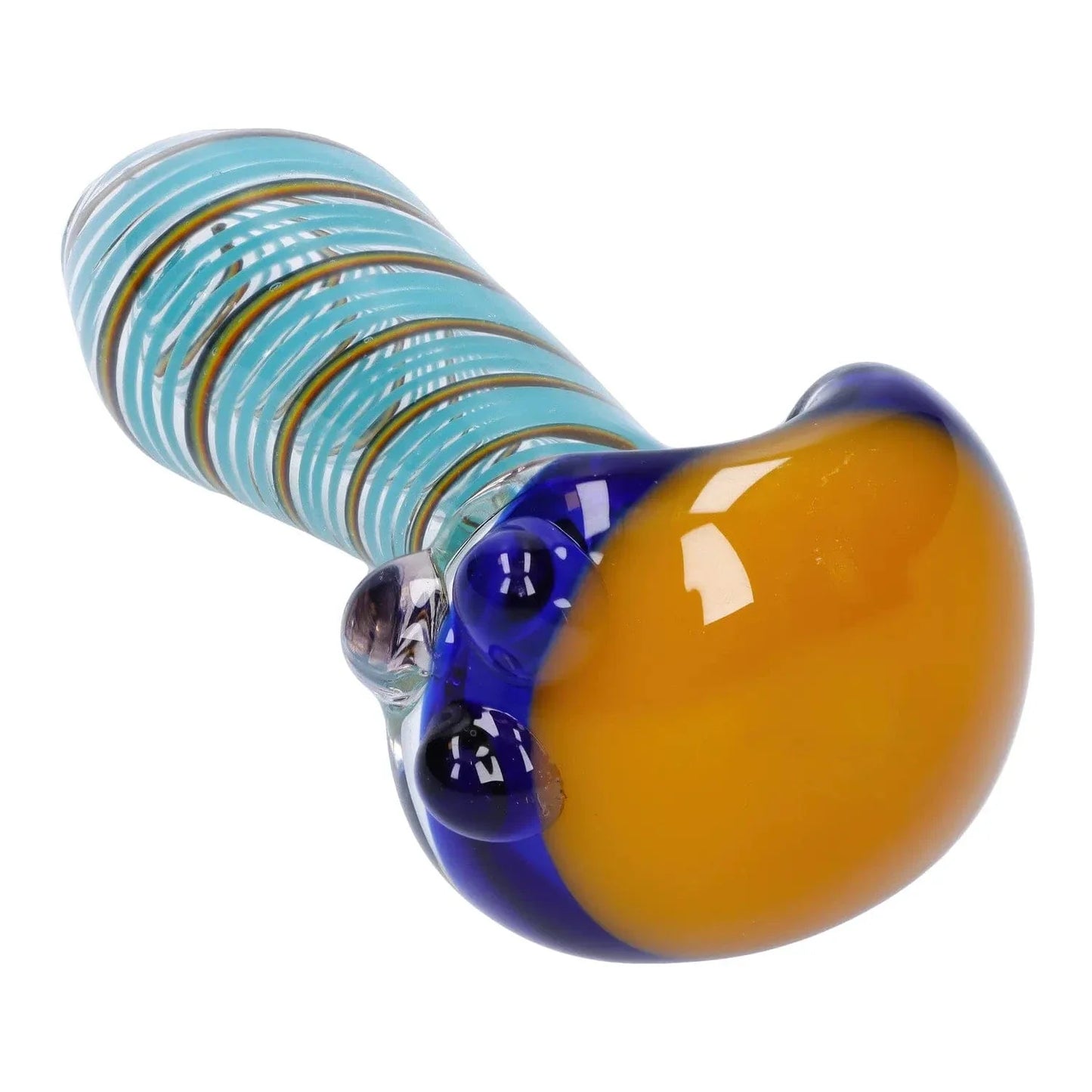 Swirling Double Blown Spoon Pipe - 4.5 in