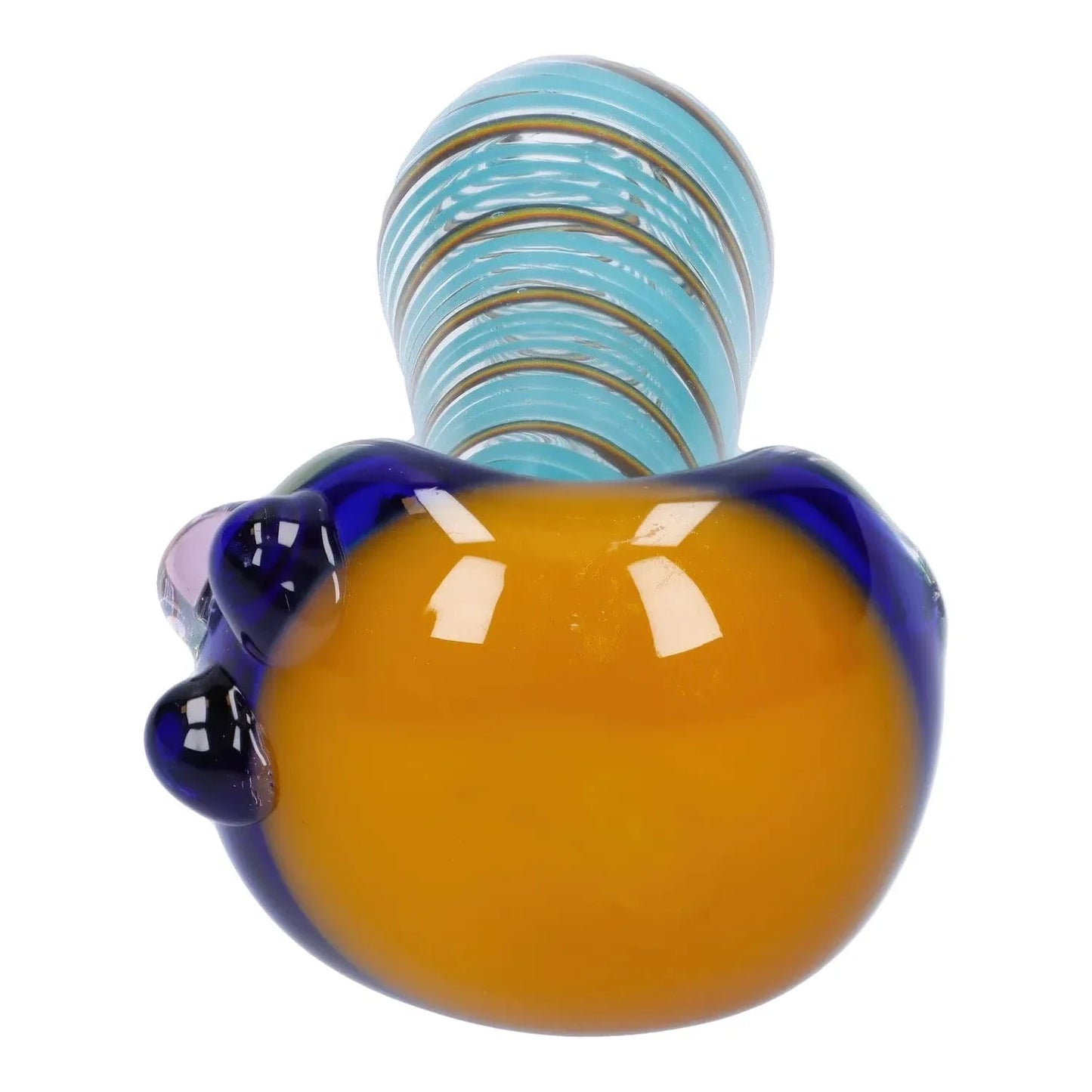Swirling Double Blown Spoon Pipe - 4.5 in