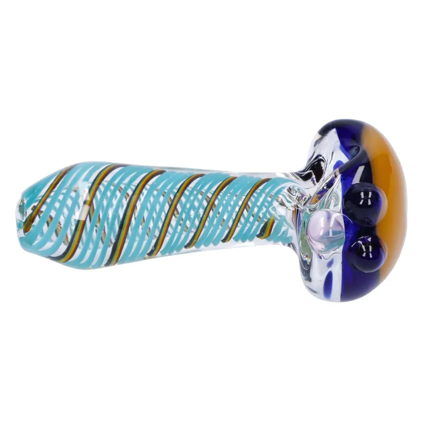 Swirling Double Blown Spoon Pipe - 4.5 in