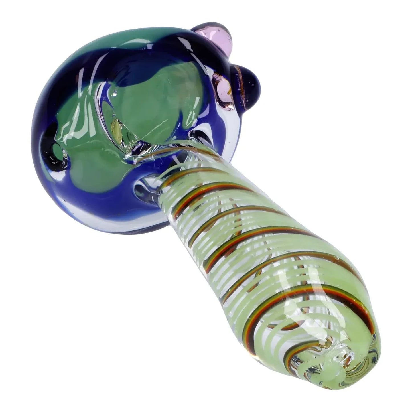 Swirling Double Blown Spoon Pipe - 4.5 in
