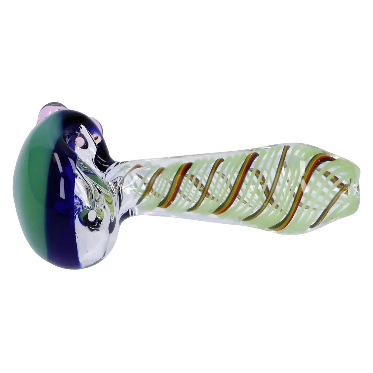 Swirling Double Blown Spoon Pipe - 4.5 in
