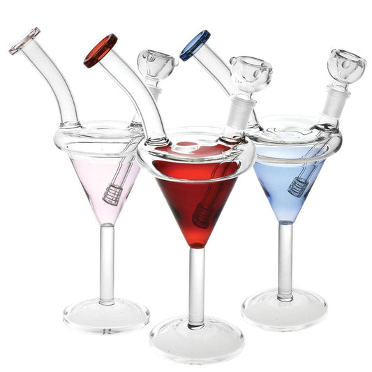 Martini Glass Bong - 9.5"/14mm F / Colors Vary