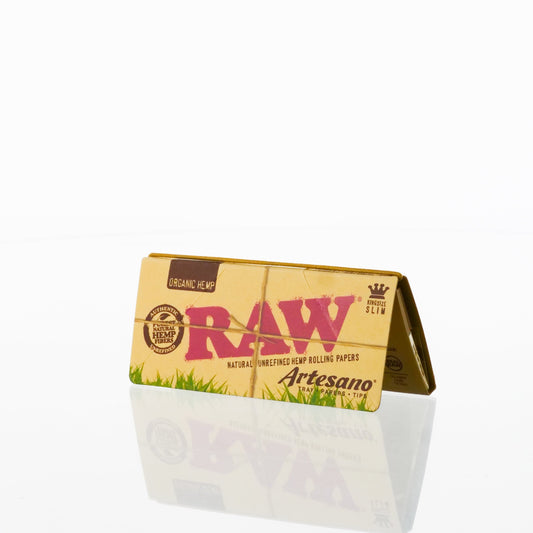 RAW Organic Hemp Artesano King Size Slim Papers + Tips