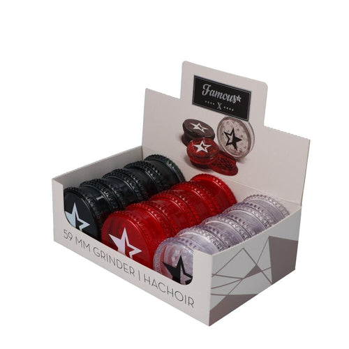 Famous X 59mm Acrylic Grinders  Tray of 12