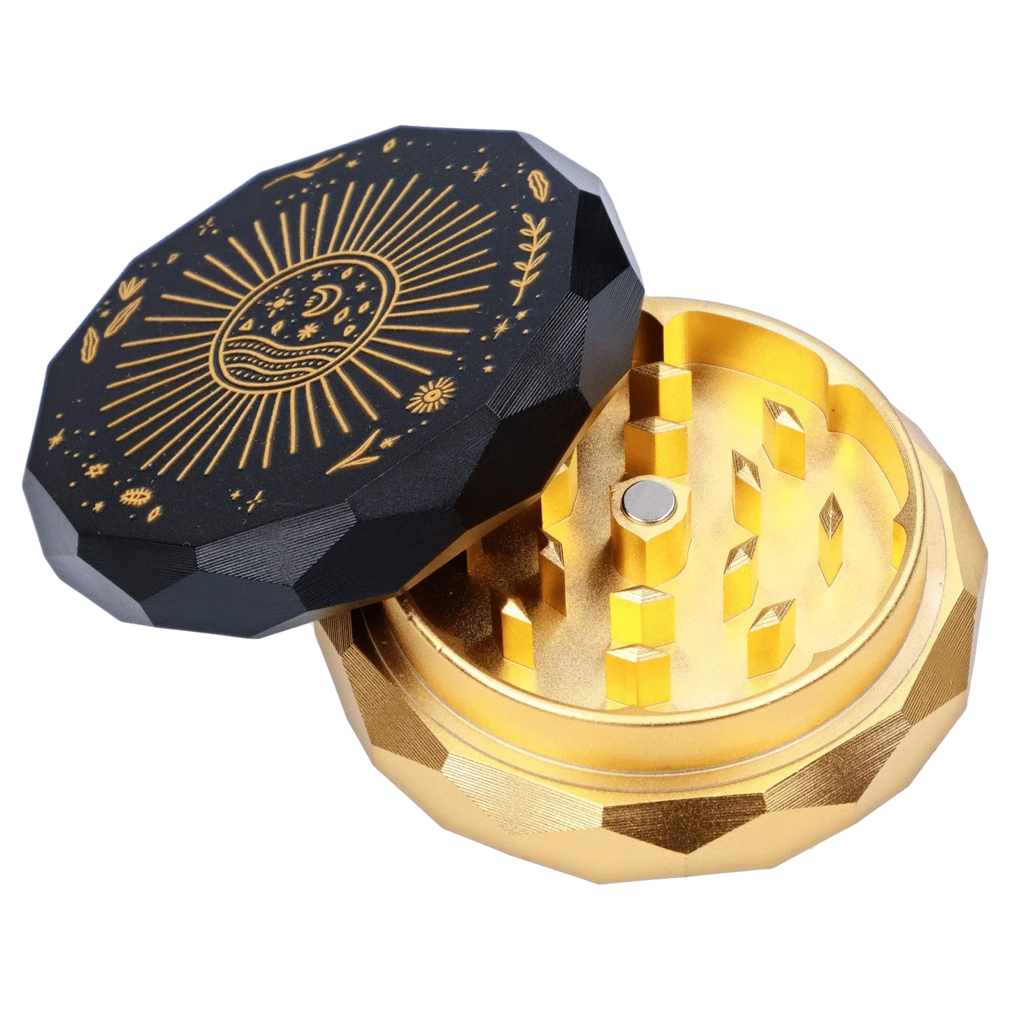 Astral Power Aluminum 2 Stage Grinder -Black and Gold