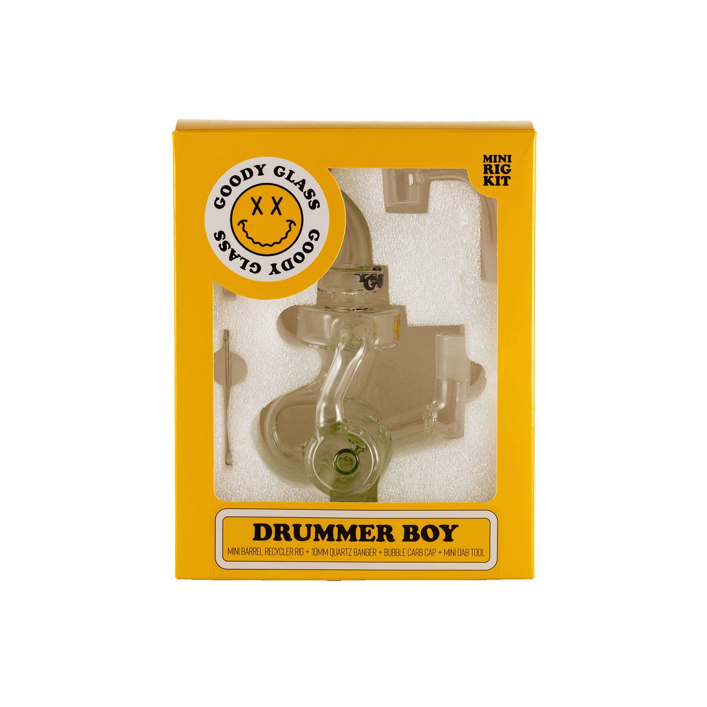 Goody Glass - Drummer Boy Mini Dab Rig Recycler 4-Piece Kit