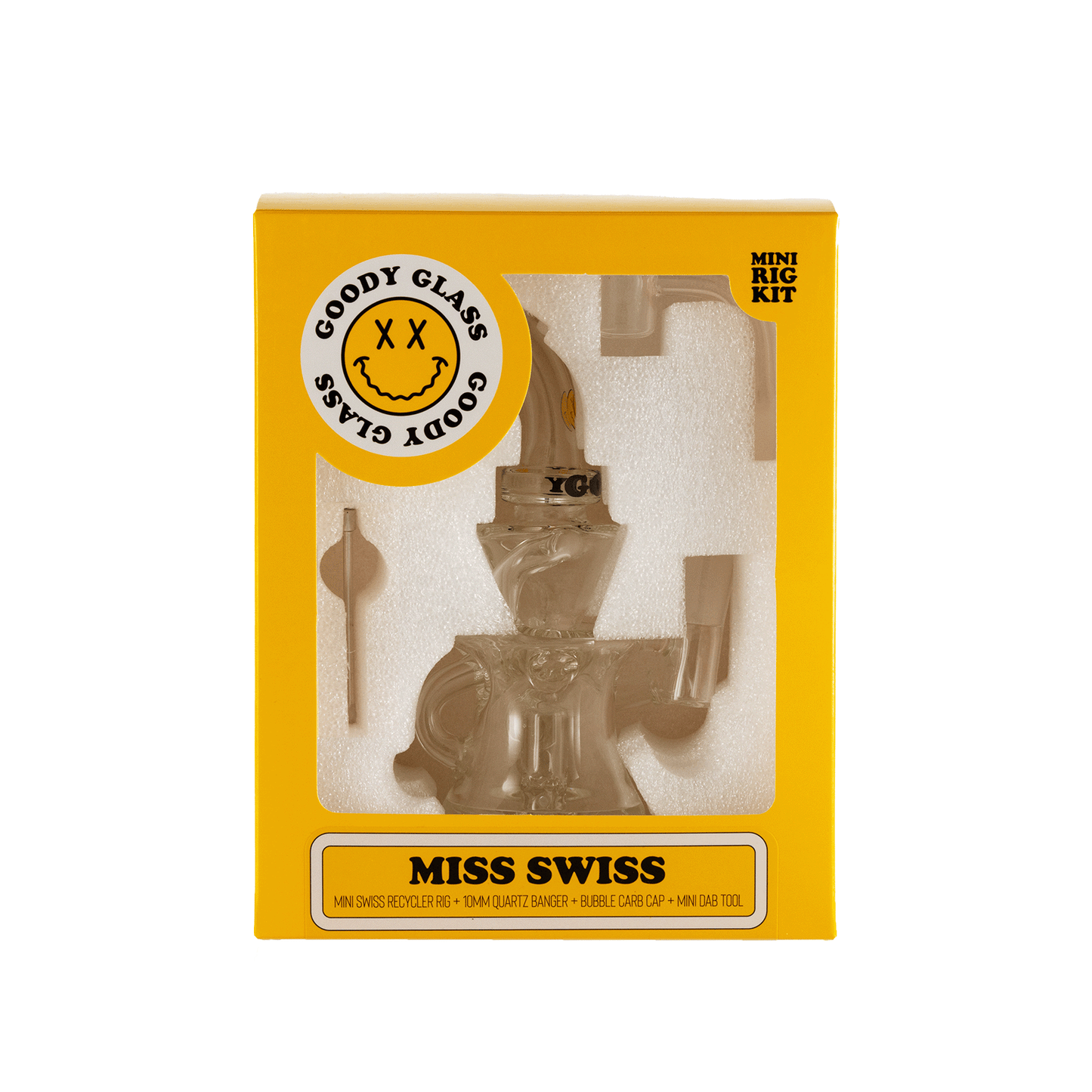 Goody Glass - Miss Swiss Mini Dab Rig Recycler 4-Piece Kit