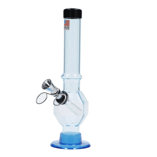 JM Plastics Grenade Base with Pull Slide Acrylic Bong - 8 in.