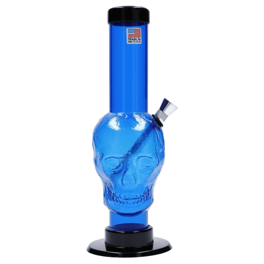 JM Plastics Skull Base with Carb Hole Acrylic Bong - 9 in.