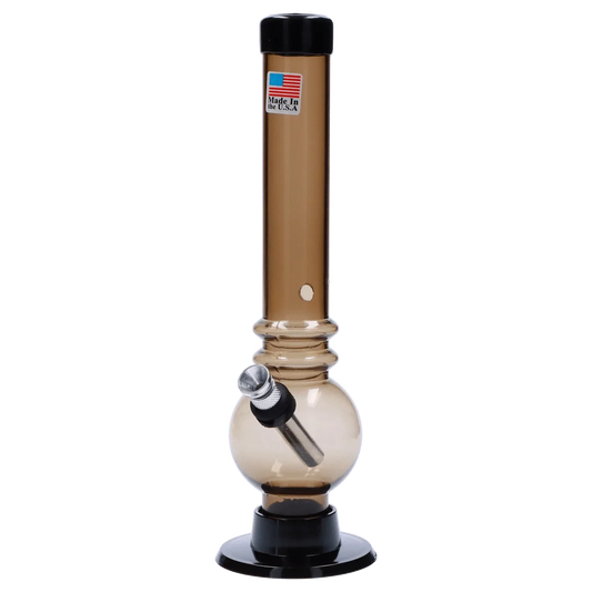 JM Plastics Bubble Base with Grip and Carb Hole Acrylic Bong - 8 in.