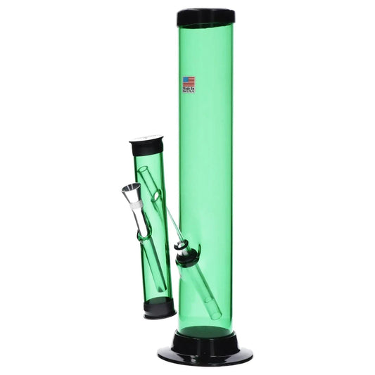 JM Plastics Double Trouble Straight Tube Acrylic Bong - 12 in.