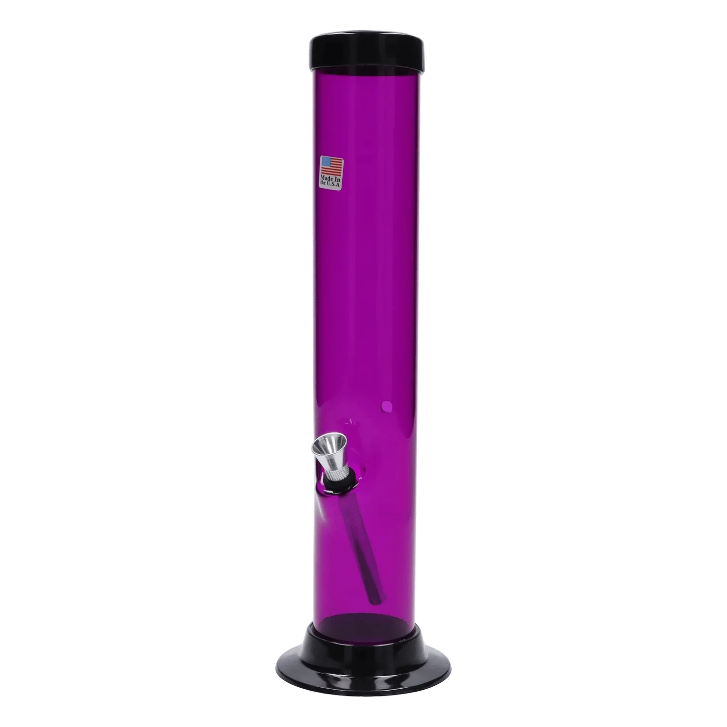JM Plastics Large Straight Tube with Carb Hole Acrylic Bong - 12 in.