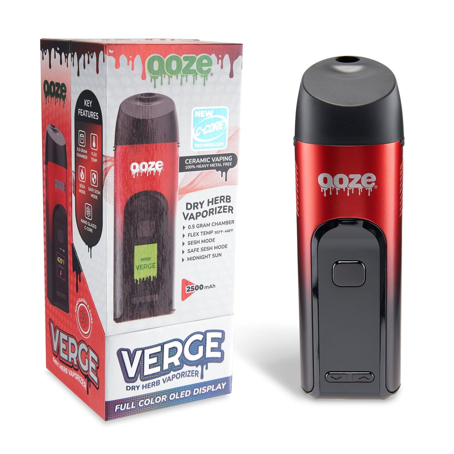 Ooze Verge Dry Herb Vaporizer â€“ 2500 mAh C-Core