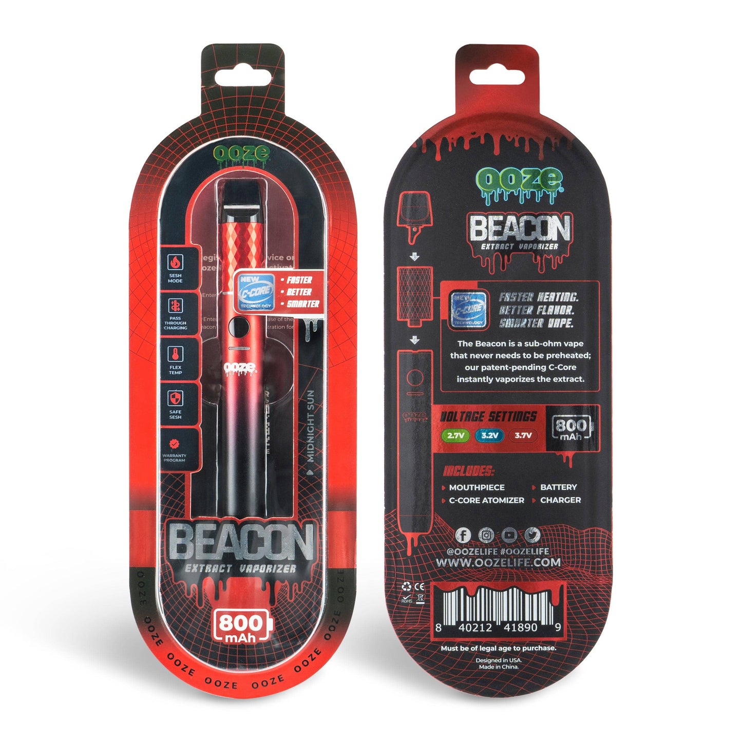 Ooze Beacon Extract Vaporizer  C-Core 800 mAh